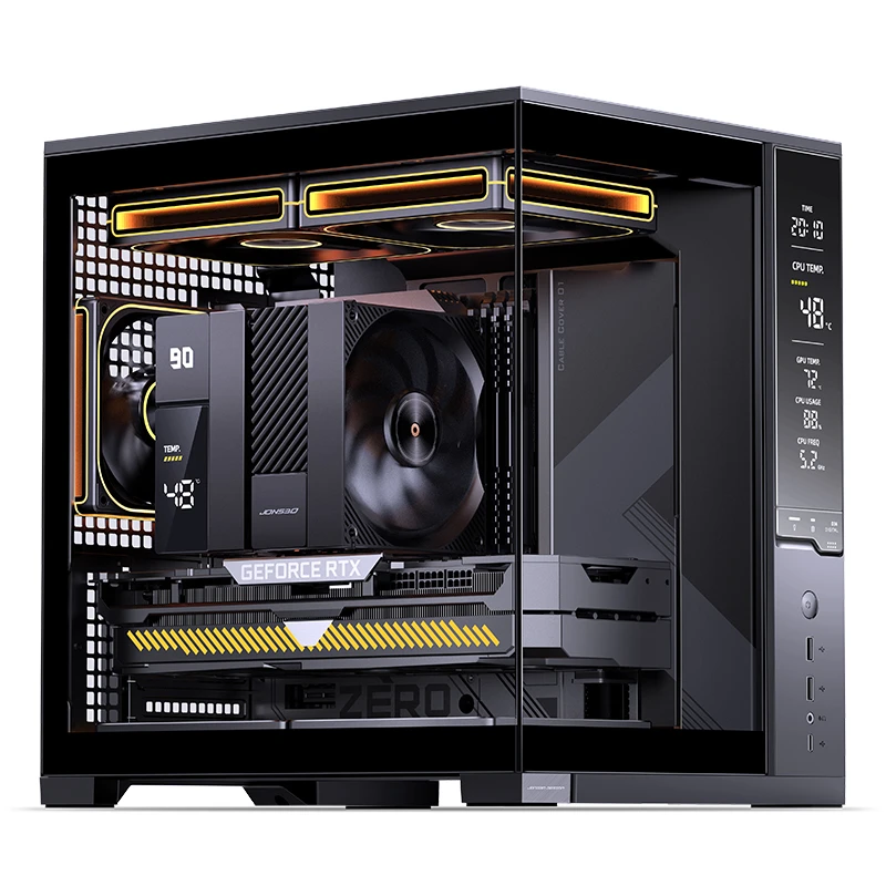 VỎ CASE JONSBO D34 BLACK (MÀU ĐEN/ M-ATX/ HỖ TRỢ TẢN AIO 280MM)