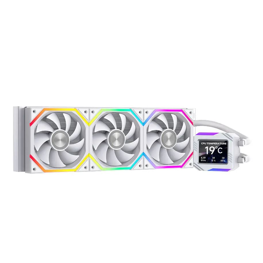 TẢN NHIỆT NƯỚC AIO JUNGLE LEOPARD ASTROSHEL V2G 360 WHITE ARGB (MÀU TRẮNG/ MÀN HIỂN THỊ LCD)