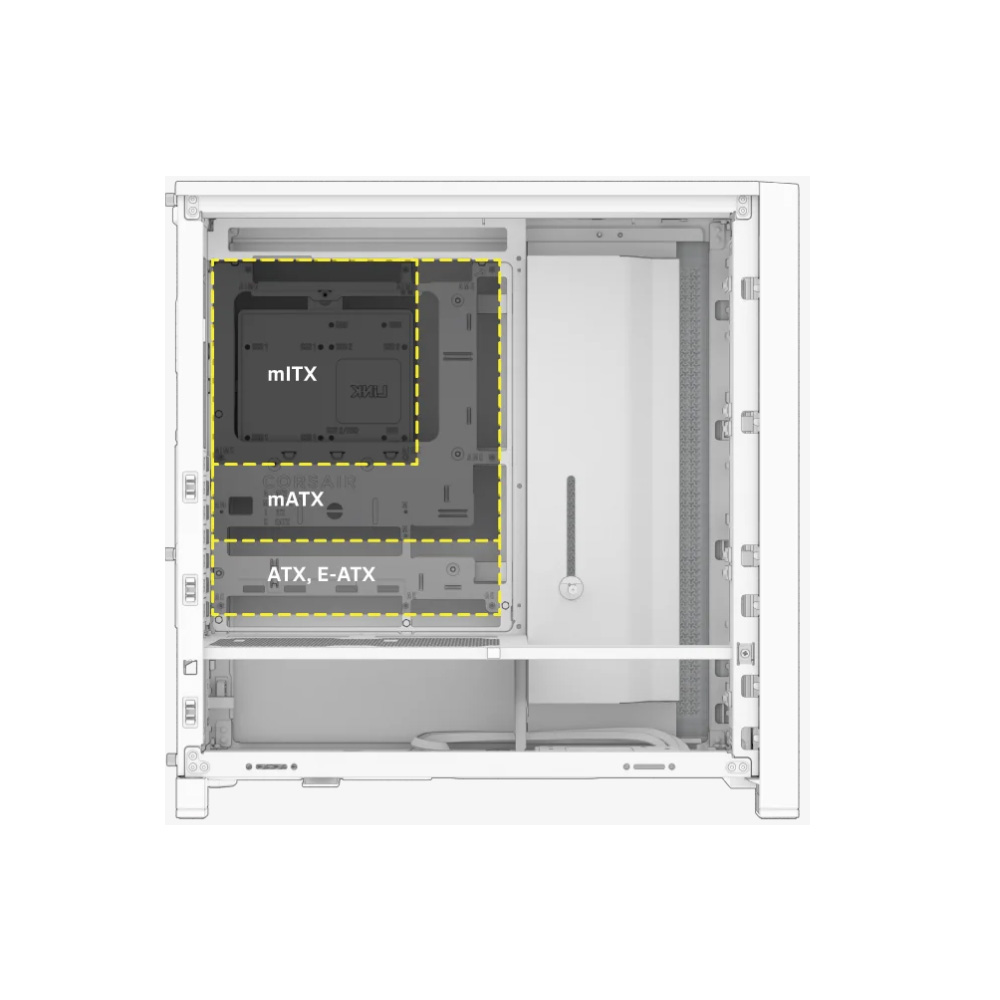 VỎ CASE CORSAIR FRAME 4000D WHITE (MÀU TRẮNG/ MID TOWER/ ATX/ USB-C)