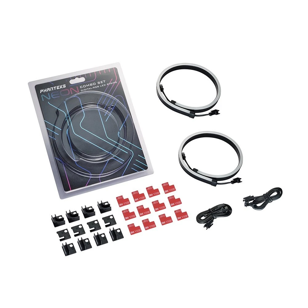 Dây LED PHANTEKS NEON DIGITAL STRIP COMBO SET (MÀU ĐEN/ 2x40cm)