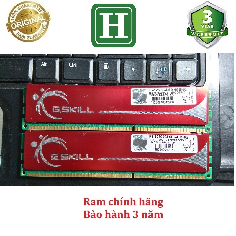 Ram PC DDR3 4Gb bus 1600 - 12800U, ram bộ hiệu GSKILL RIPJAWS X