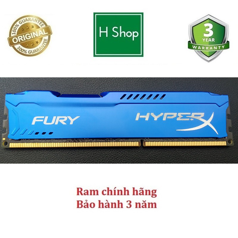 Ram tản nhiệt 8Gb DDR3 bus 1600, ram bộ hiệu FURY HYPER X, ram chính hãng bảo hành 36 tháng