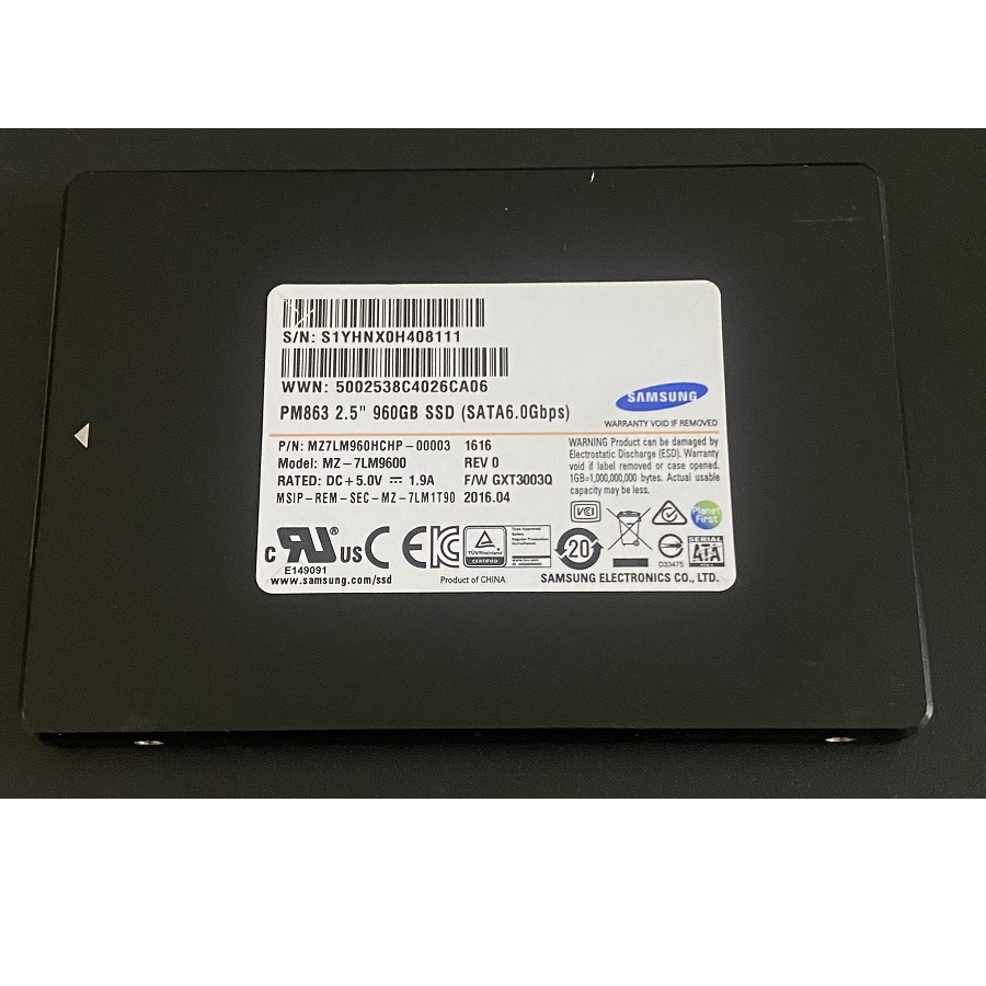 Ổ cứng SSD 960GB Samsung PM863 siêu bền dùng cho máy chủ, BH 3 năm
