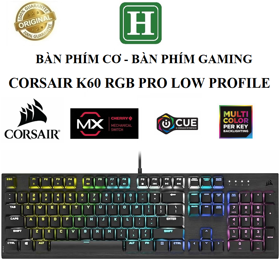 Bàn Phím Cơ - Corsair K60 Pro RGB Low Profile Cherry MX Viola - BH 6 tháng