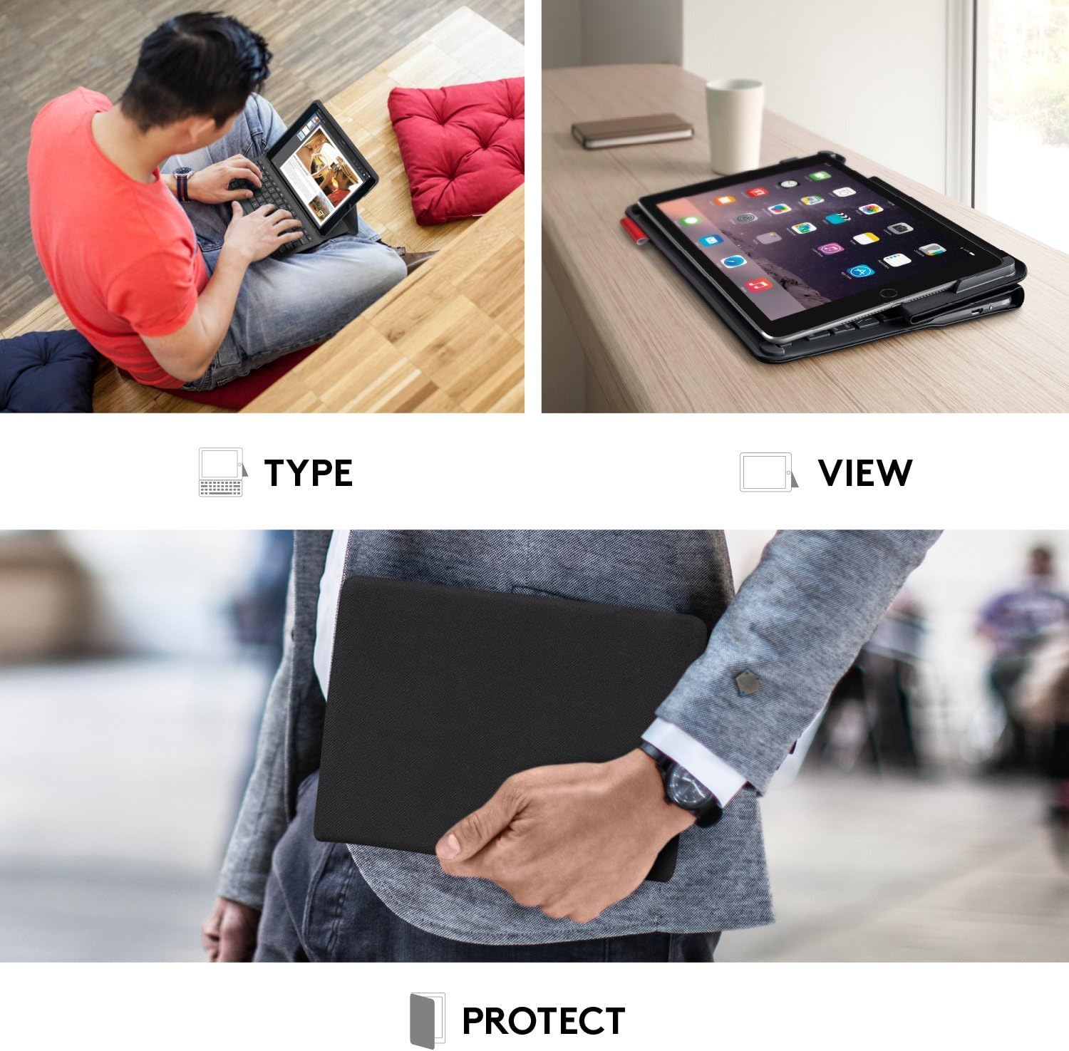 Bàn phím cho Ipad - Logitech Type+ Y-R0048, hàng chính hãng BH 6 tháng