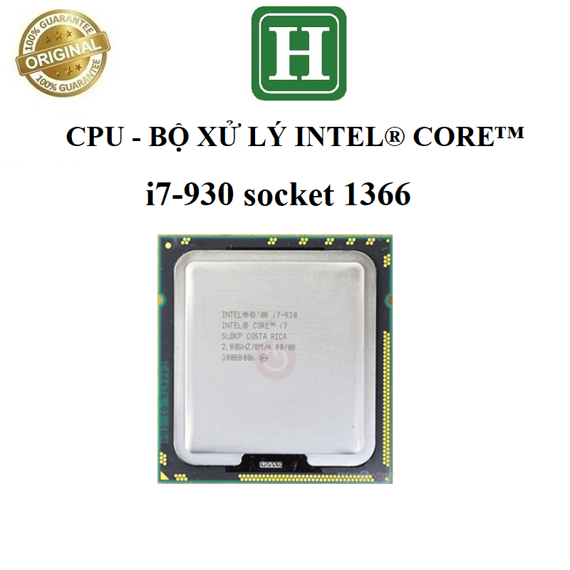 Bộ vi xử lý CPU Intel core i7-930 socket 1366 dùng cho main X58, T3500,...