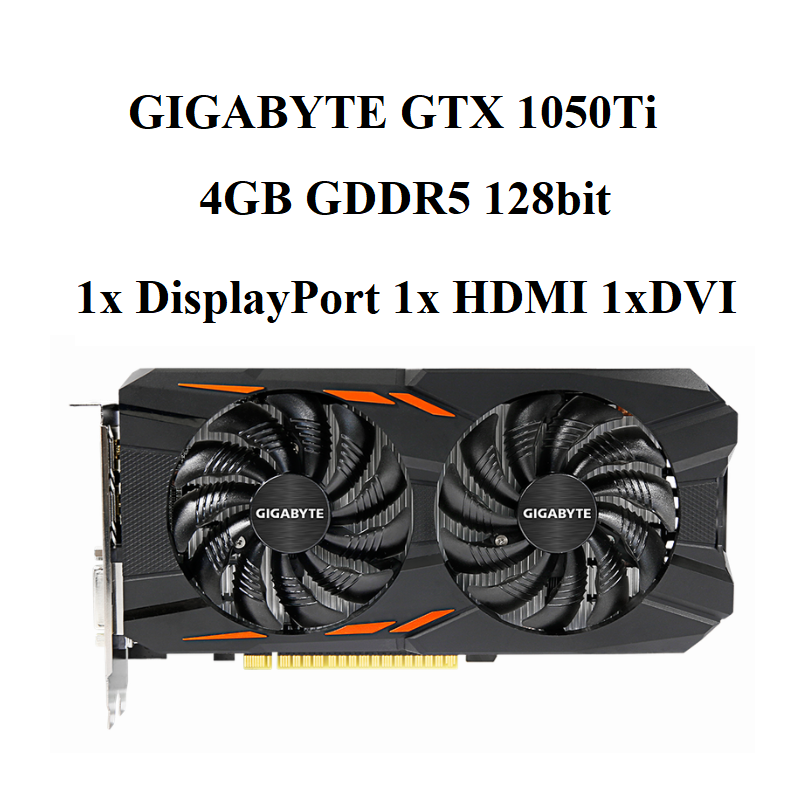 CARD MÀN HÌNH GAMING GEFORCE GTX 1050Ti, 4GB DDR5, hàng zin tháo máy BH 6 tháng