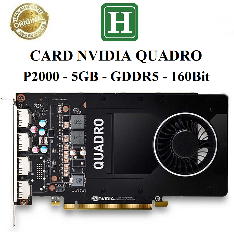 Card màn hình NVIDIA QUADRO P2000 5GB ddr5 160bit, hàng tháo máy BH 6 tháng