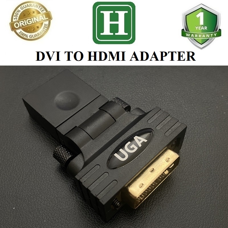 Đầu chuyển DVI sang HDMI xoay 360 độ, hàng chính hãng UGA, Bảo hành 12 tháng