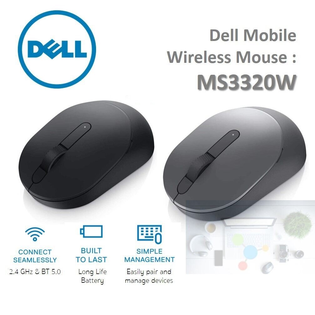 Chuột không dây, bluetooth đa thiết bị DELL MS3320W hàng chính hãng BH 6 tháng