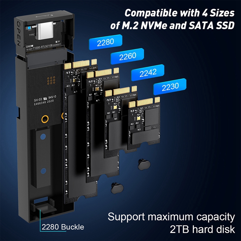 Hộp đựng ổ cứng SSD M2,  SSD M2 NVMe hàng chính hãng Orico, bảo hành 12 tháng