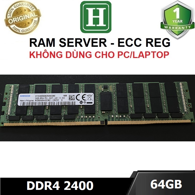 Ram SERVER ECC REG 64GB DDR4 bus 2400, hàng chính hãng bảo hành 12 tháng