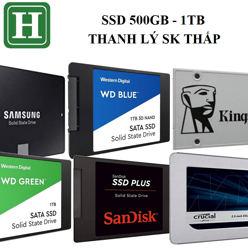 Ổ Cứng SSD 500GB 1TB thanh lý sức khỏe thấp, Bảo hành 1 tháng