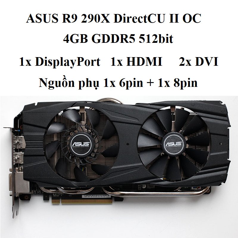 Card màn hình GAMING - AMD R9-280X, R9-290X, R9-380, RX580 - 4GB - 8GB hàng zin chính hãng, BH 6 tháng