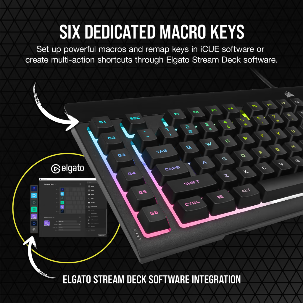 Bàn Phím Gaming RGB CORSAIR K55 RGB Pro, K55 RGB Pro XT - hàng chính hãng BH 12 tháng