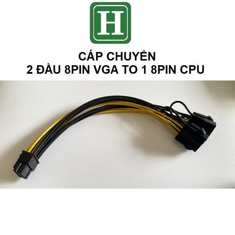 Cáp chuyển nguồn 2 đầu 8pin VGA sang 1 đầu 8 Pin CPU