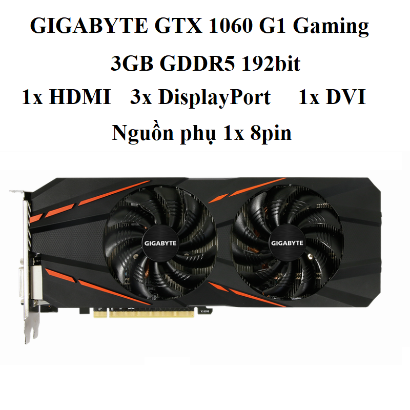 CARD MÀN HÌNH GIGA GTX1060 3GB 2 FAN
