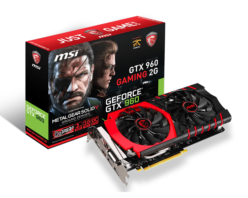 card  MSI GTX 960  gaming 2fan - 2GB