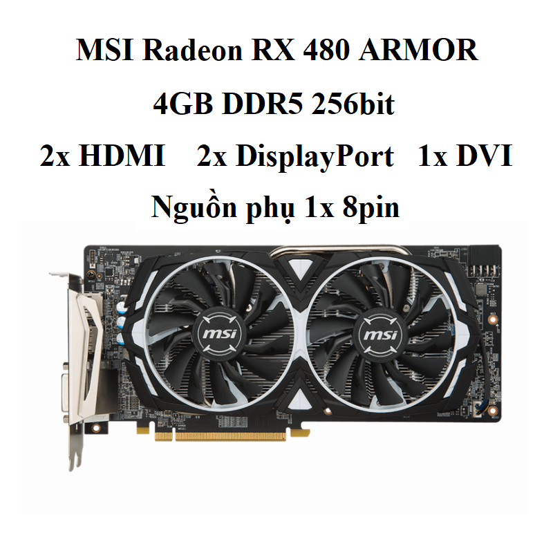 CARD MSI RADEON RX480 ARMOR 4GD5