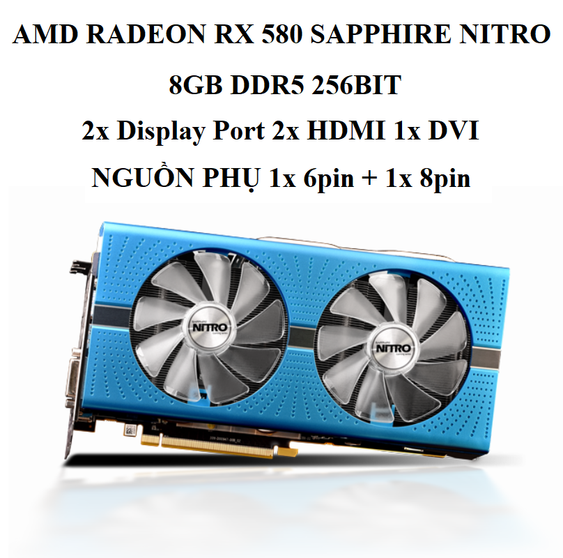 CARD AMD RADEON RX 580 SAPPHIRE NITRO - 8GB