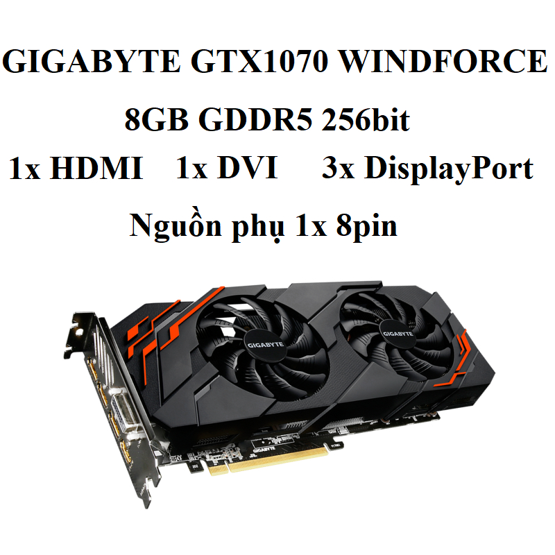 Card màn hình Dell Nvidia GTX 1070, 8GB GDDR5 256bit, hàng zin tháo máy BH 6 tháng