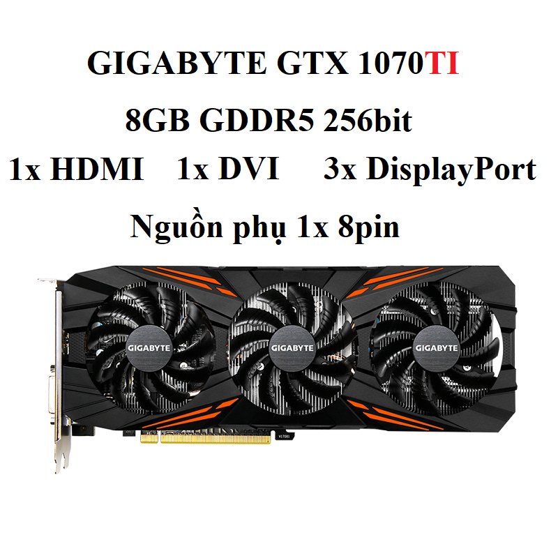 ZOTAC GTX 1070Ti 8gb dr5 2 fan