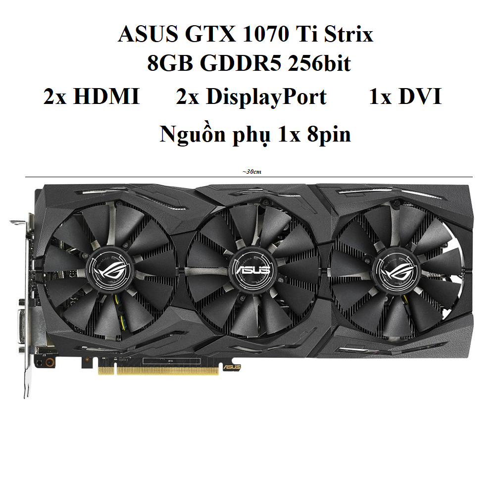 CARD EVGA GTX 1070TI SC HYBRID 1fan 8G
