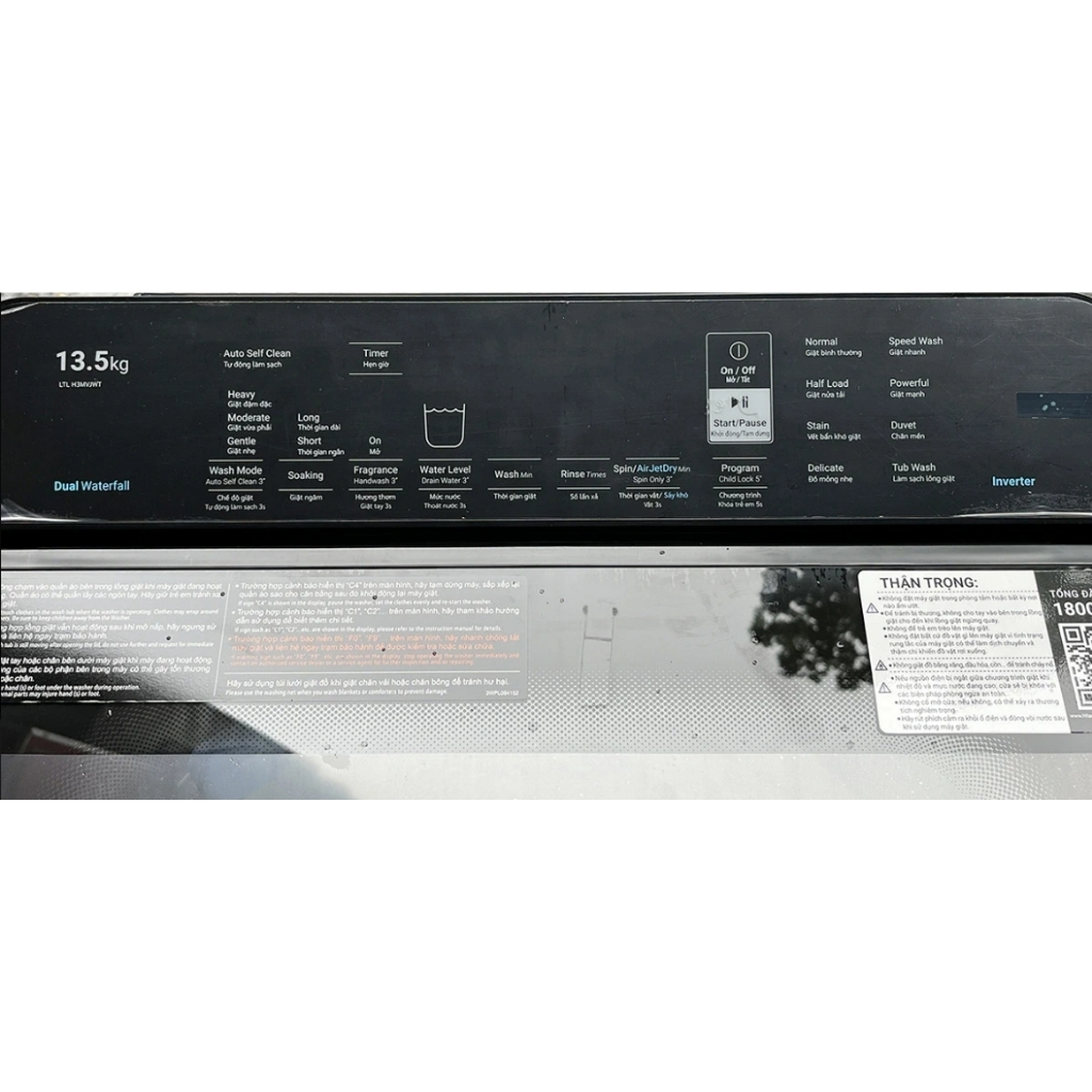 Máy giặt cửa trên HITACHI Inverter _ Dual Waterfall 13.5 Kg  - LTL H3MVJWT_GG