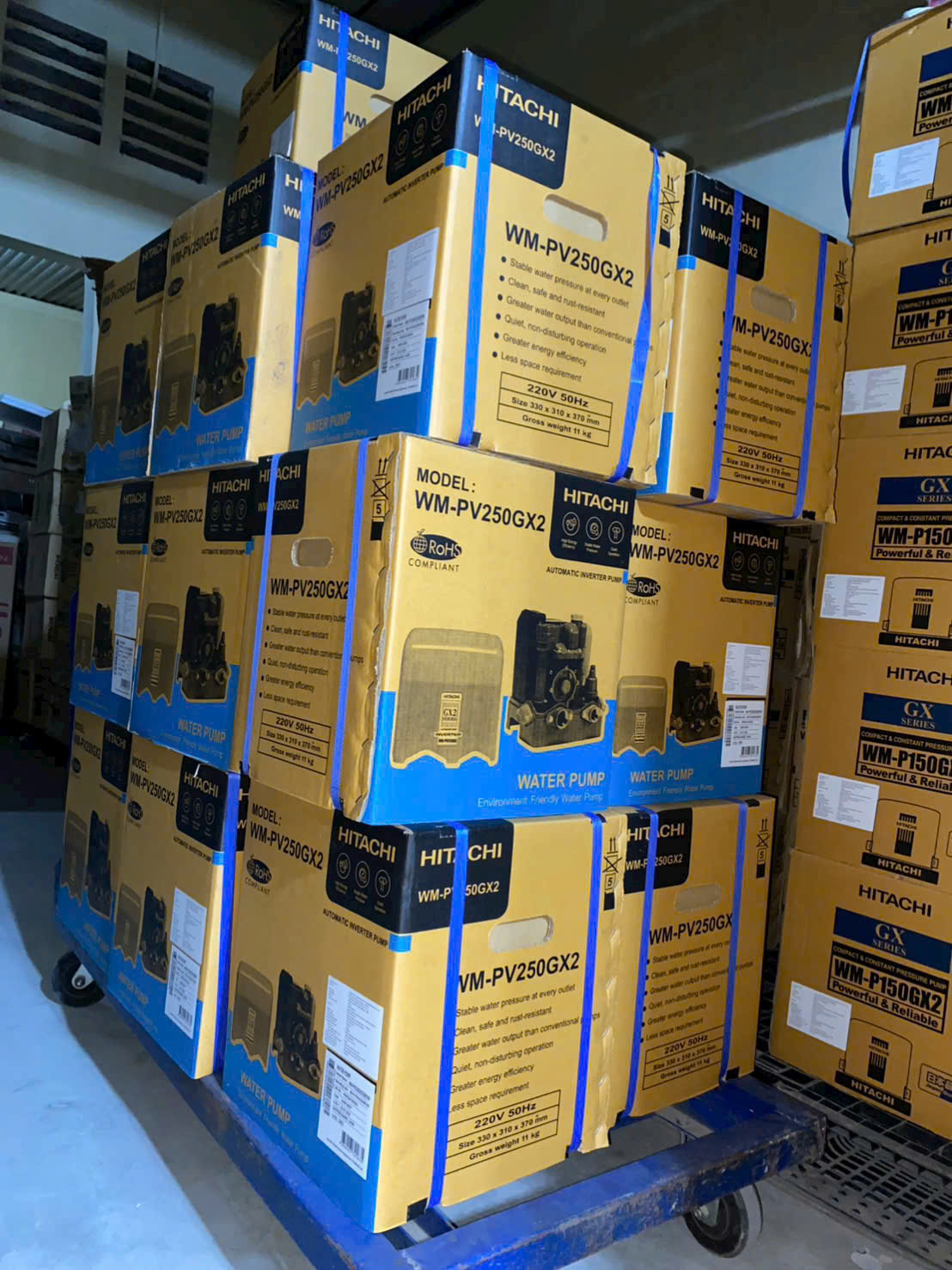 Máy Bơm Tăng Áp Hitachi Inverter 250W WM-PV250GX2 Chính Hãng