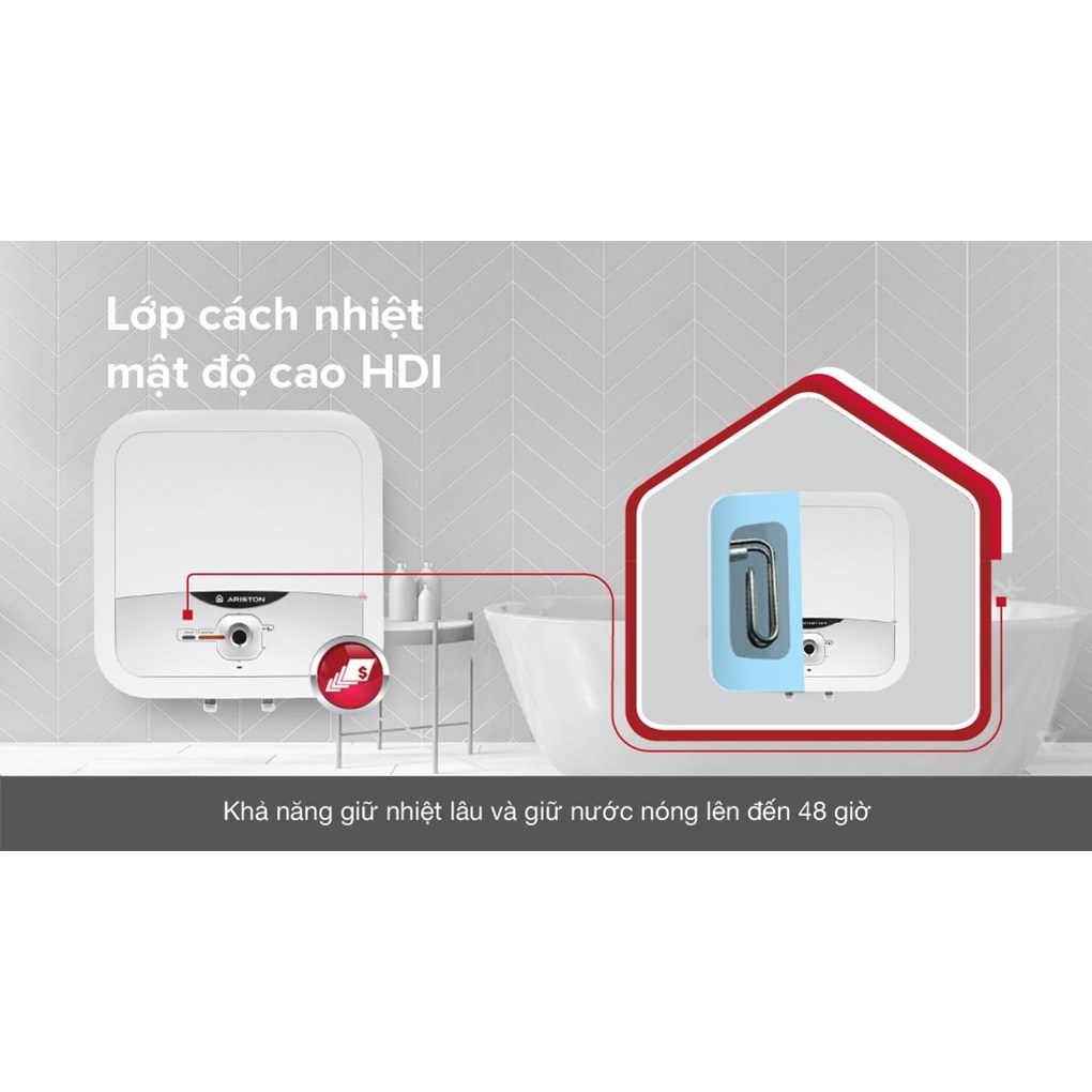 Bình nước nóng gián tiếp Ariston Andris 2 15L _ Bình vuông chuẩn _ AN2-15R2.5FE _ Hàng chính hãng