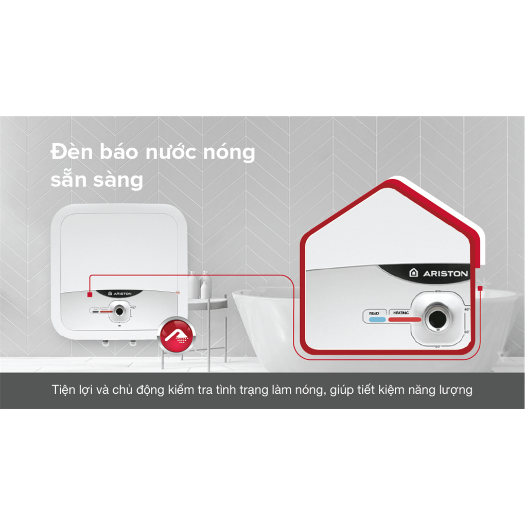Bình nước nóng gián tiếp Ariston Andris 2 30 Lít - Bình vuông - AN2-30R2.5FE - Hàng chính hãng