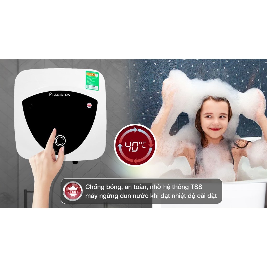 Bình nước nóng gián tiếp Ariston Andris Lux  6L - Lắp trên bồn rửa - ANLUX-6UE - Hàng chính hãng