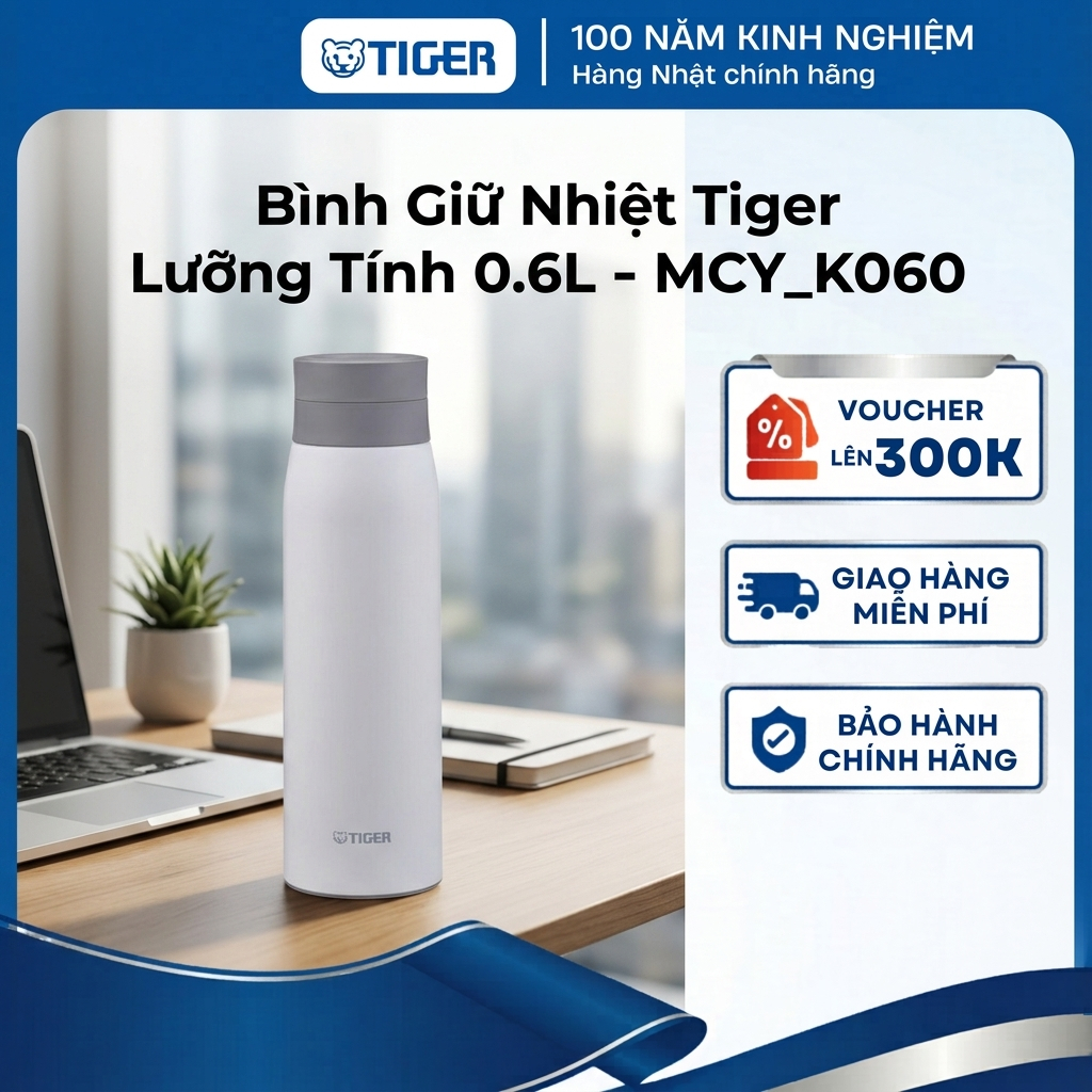 Bình giữ nhiệt lưỡng tính Tiger 600ml MCY - K060 - Công nghệ chống bám bẩn và khử mùi