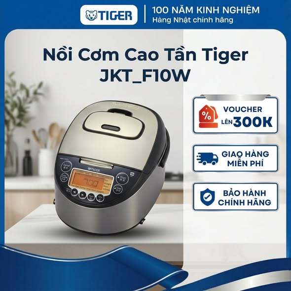 Nồi cơm điện từ cao tần Tiger 1.8 Lít - 13 chế độ nấu tự động hoá - JKT-F10/F18W - Hàng chính hãng