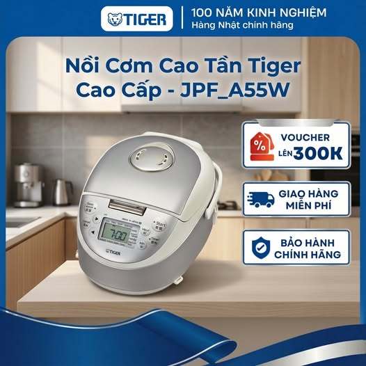Nồi Cơm Điện Tử Cao Tần Tiger 0.54 Lít _ Đa năng 3 trong 1 hoàn hảo _ JPF_A55W _ Hàng chính hãng