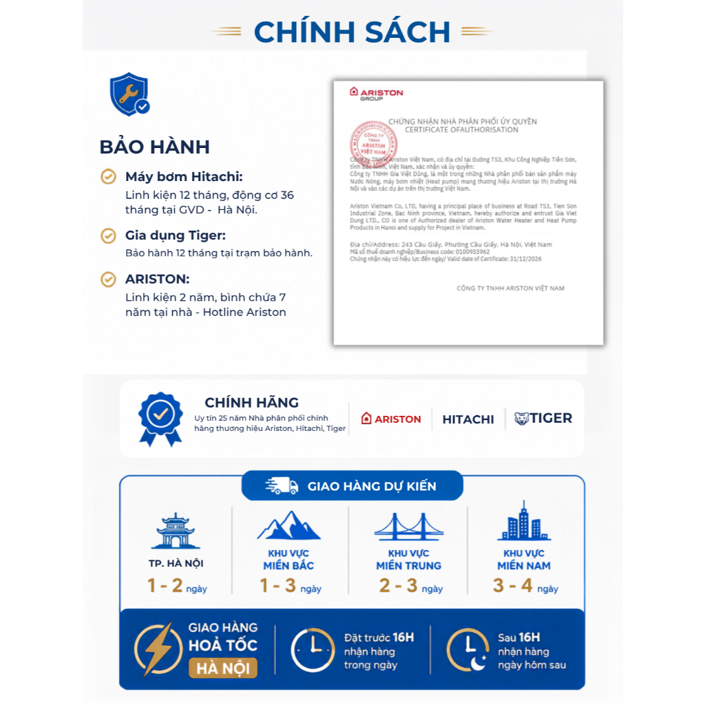 Bình nước nóng gián tiếp Ariston Andris 2 15L - Ag+, Màn hình LED - AN2-15LUXD - Hàng chính hãng