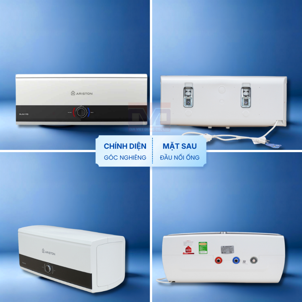 Bình nước nóng gián tiếp Ariston SLIM 3  20 Lít - Bình ngang, LED - SL3-20RS - Hàng chính hãng