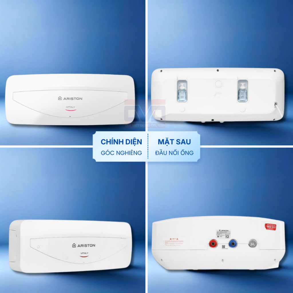 Bình nước nóng gián tiếp Ariston VITALY 20L - Bình ngang giá rẻ - VITALY-20SL2.5FE - Hàng chính hãng