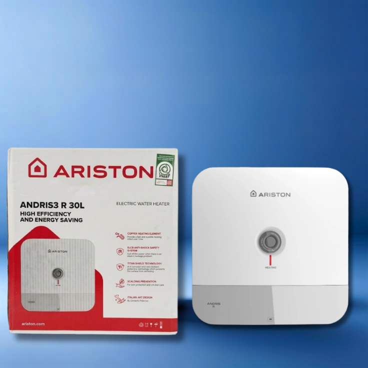 Bình nước nóng gián tiếp Ariston Andris 3 15L Bình vuông chuẩn AN3_15R_VN chính hãng