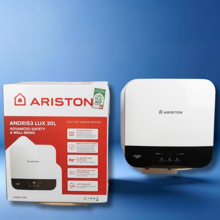 Bình nước nóng gián tiếp Ariston Andris 3 30L Màn hình LED AN3_30LUX_VN chính hãng