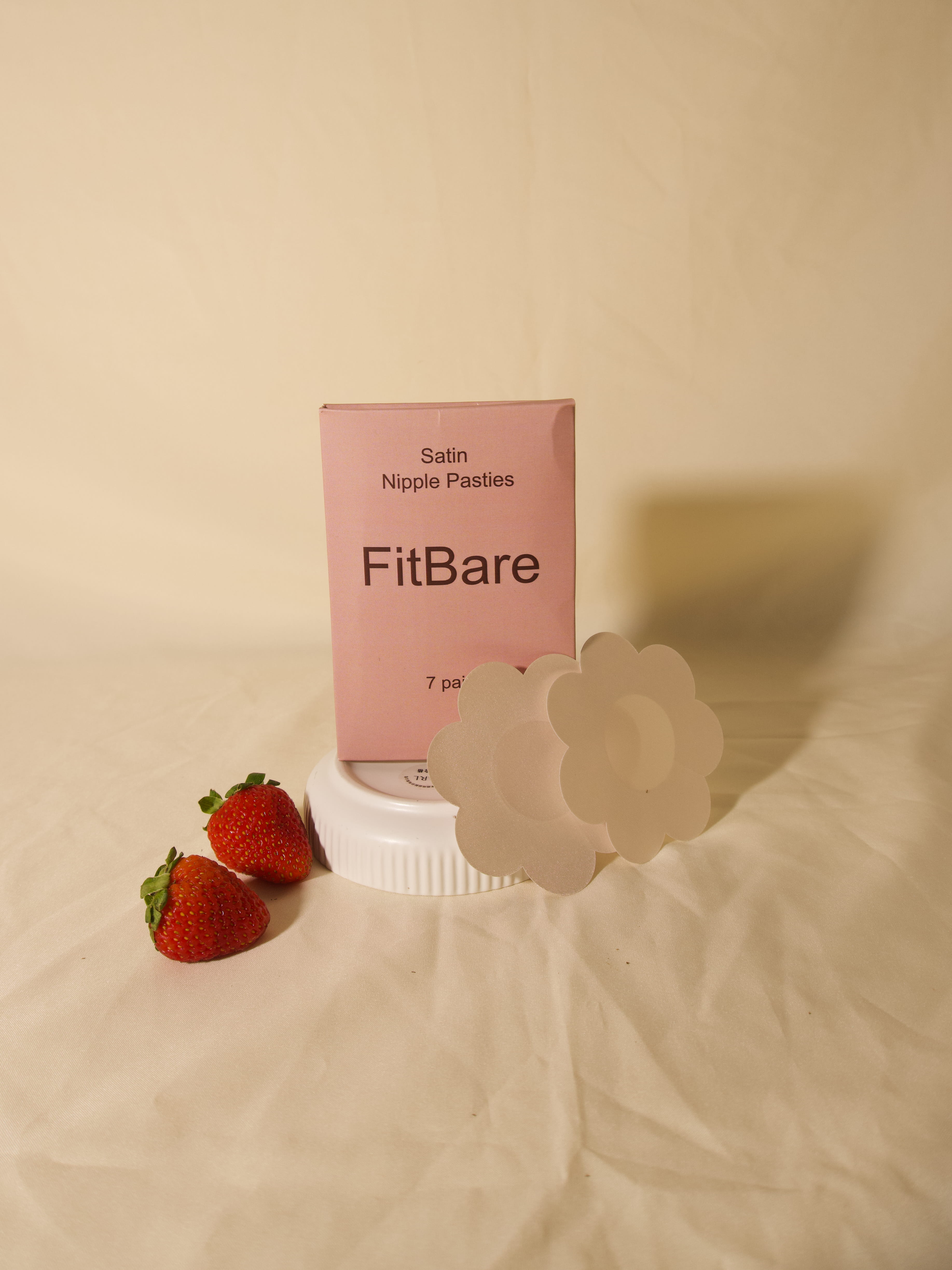Miếng Dán Ngực Vải Lụa Satin FitBare SYV-003 (6.5cm) - 7 Cặp Dán Keo Vải Cực Mỏng, Keo Bám Dính Chống Nước, Màu Nude