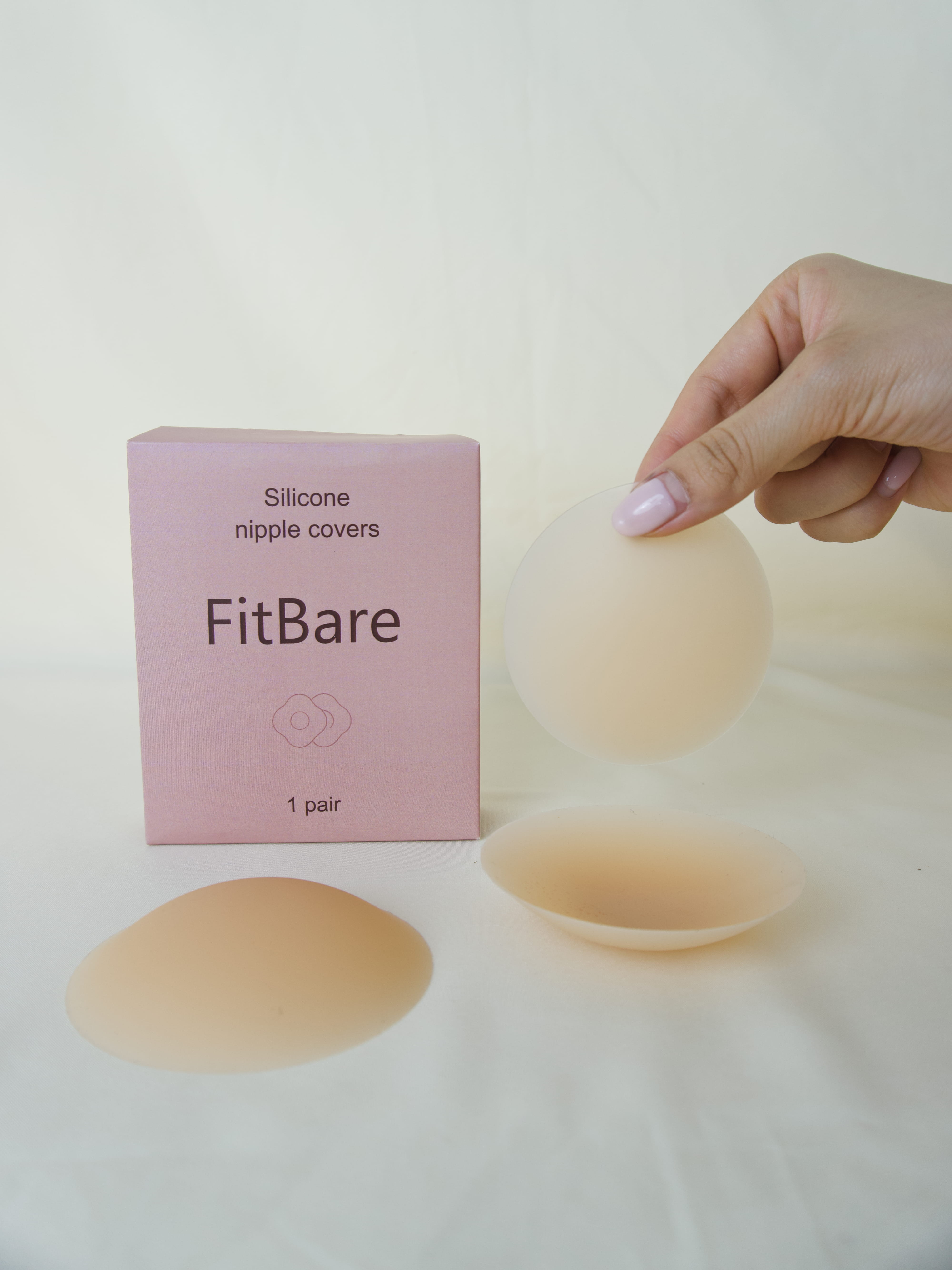 Miếng Dán Ngực Silicone Tự Dính Nhiệt Tự Thân FitBare SYV-002 (8cm) - Không Keo, Viền Siêu Mỏng, Tái Sử Dụng, Màu Nude