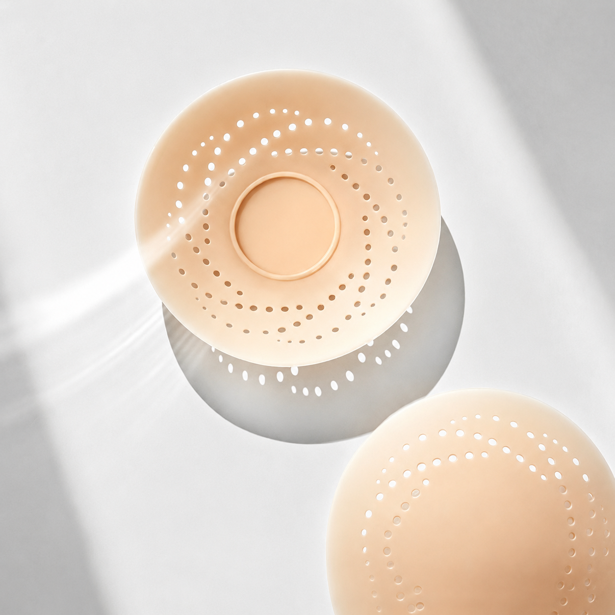 Miếng Dán Ngực Silicone Có Lỗ Mỏng Nhẹ FitBare H-234 (8cm) - Dán Keo, Thoáng Khí, Kháng Mồ Hôi, Tái Sử Dụng (Màu Nude)