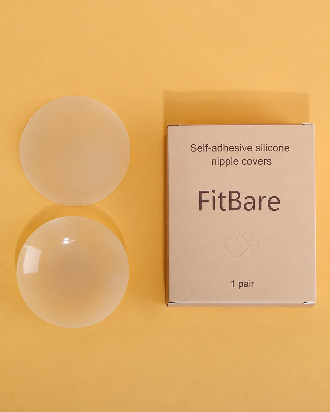 Miếng Dán Ngực Silicone Tự Dính Nhiệt Tự Thân FitBare SYV-002 (8cm) - Không Keo, Viền Siêu Mỏng, Tái Sử Dụng, Màu Nude