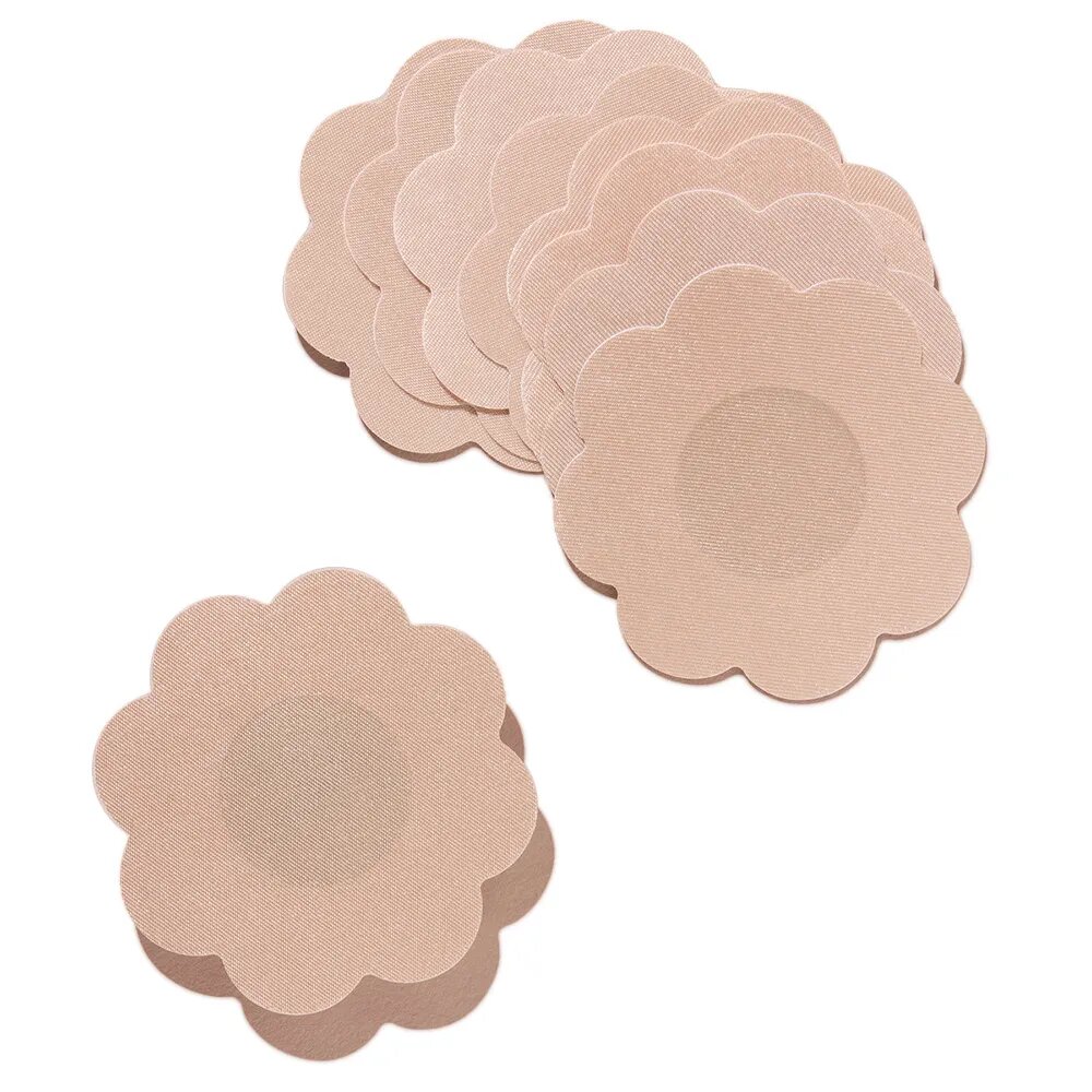 Miếng Dán Ngực Vải Lụa Satin FitBare SYV-003 (6.5cm) - 7 Cặp Dán Keo Vải Cực Mỏng, Keo Bám Dính Chống Nước, Màu Nude