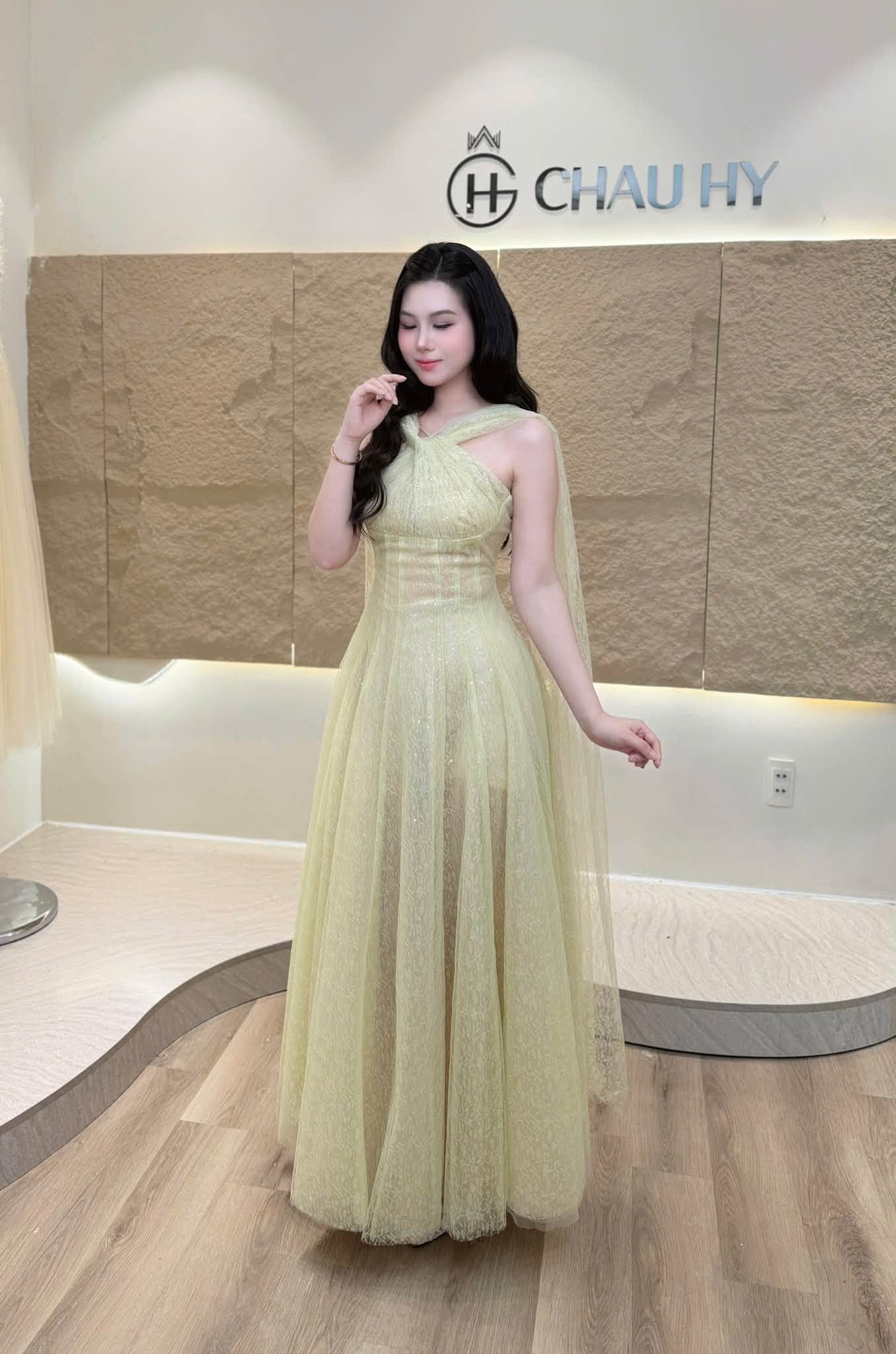VT lưới cổ yếm xanh bơ tag CHAUHY CS1