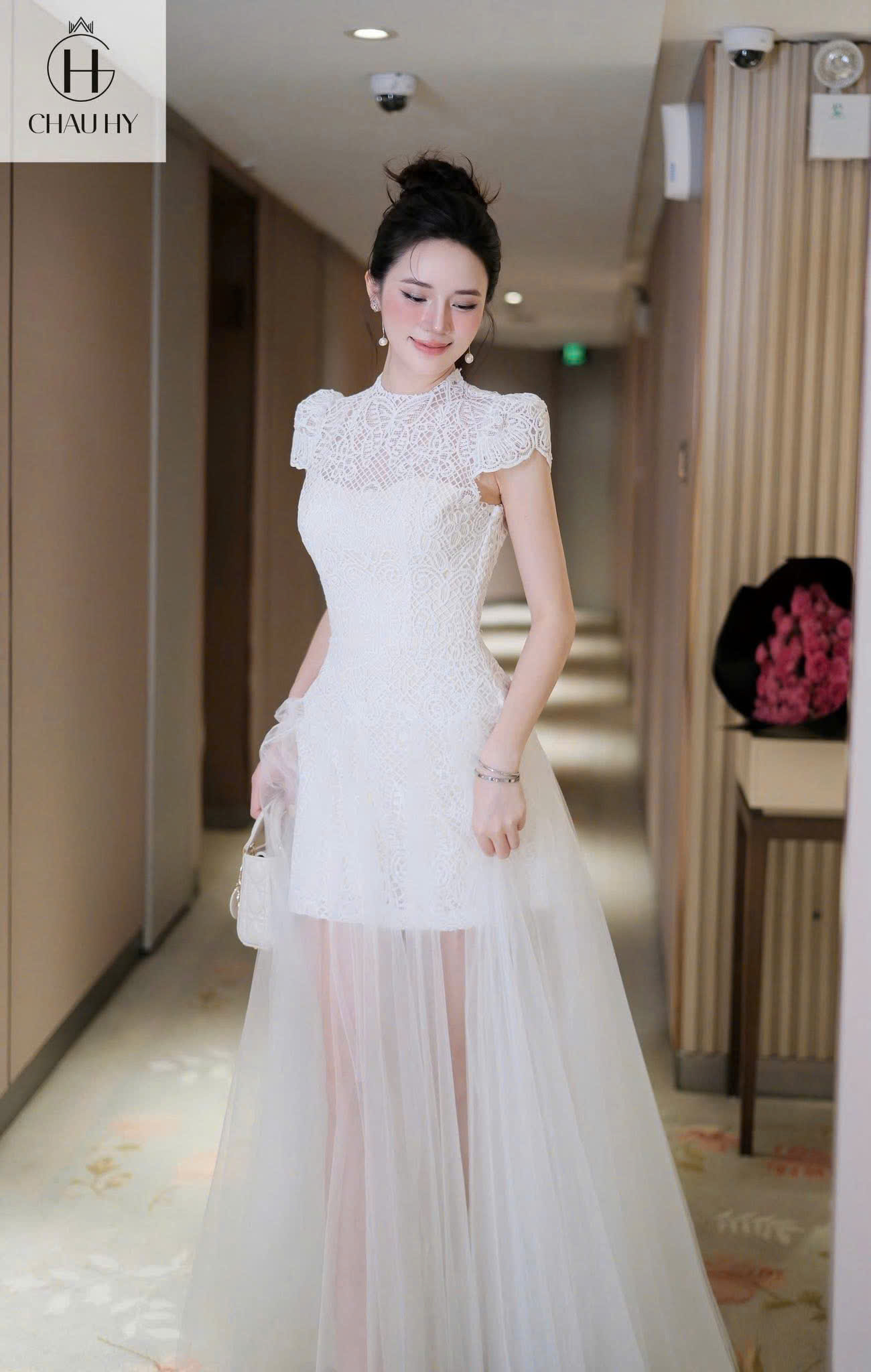 VT 008-trắng ren bướm chân lưới CS1