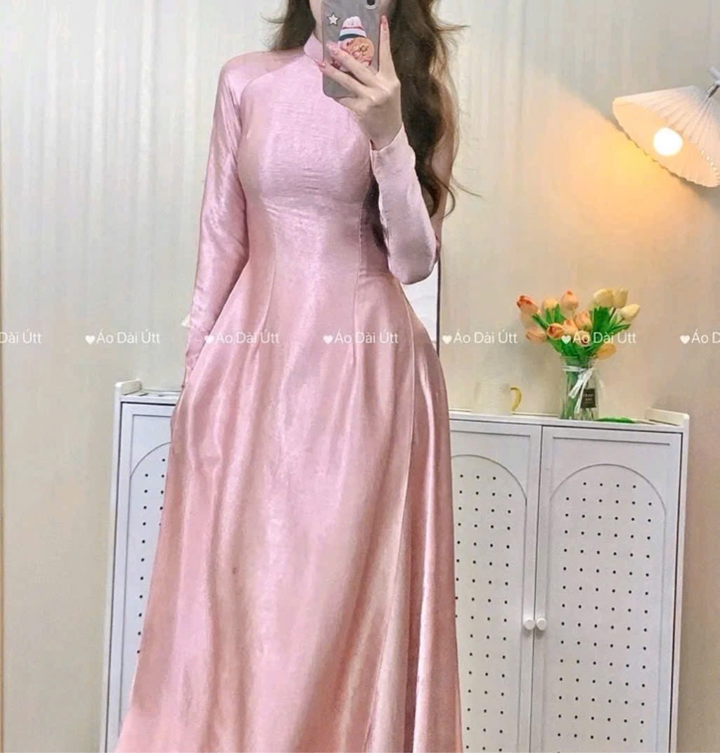 AD hồng trơn truyền thống + quần cùng chất