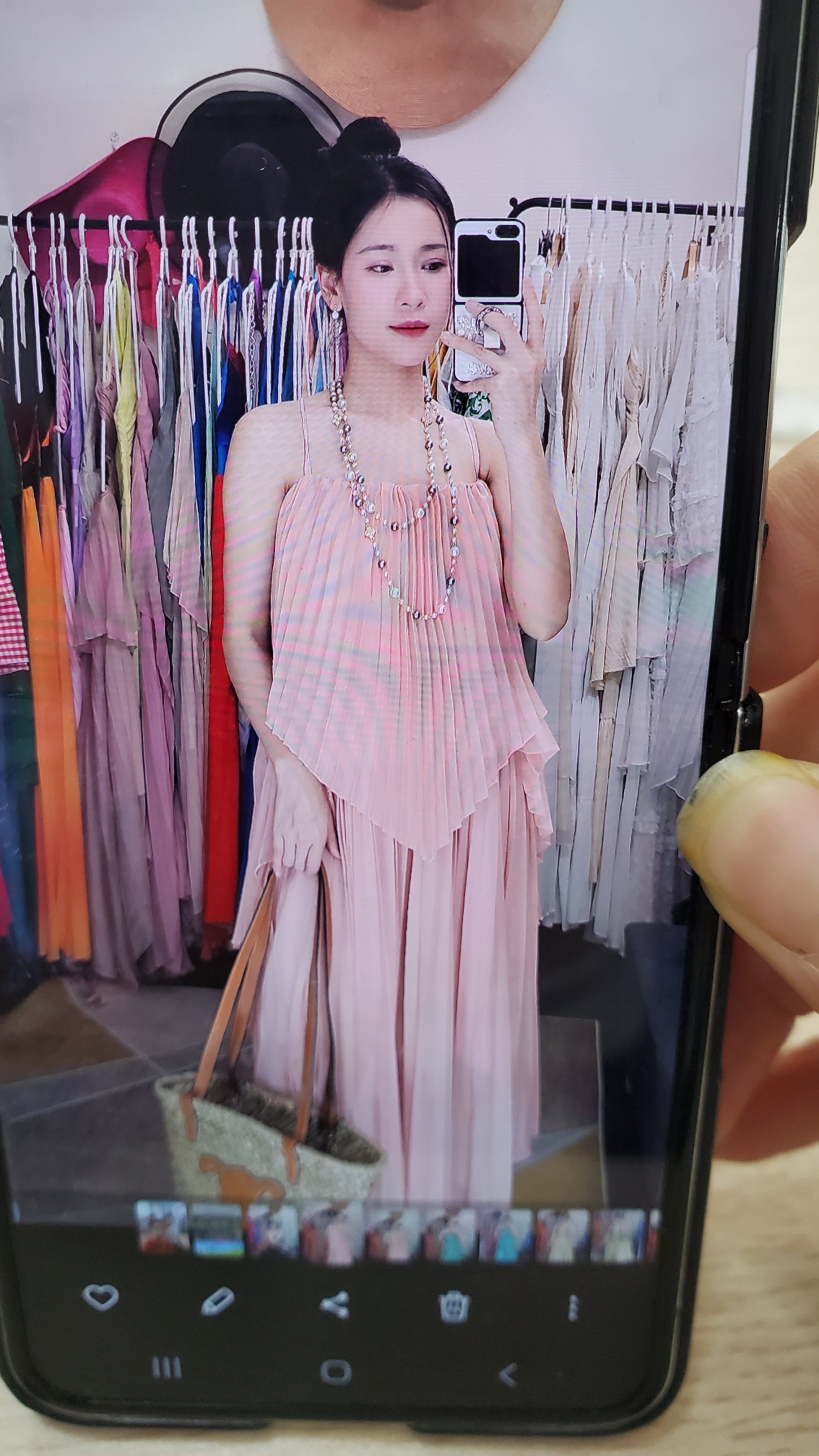 Maxi hồng 2 dây đuôi cá