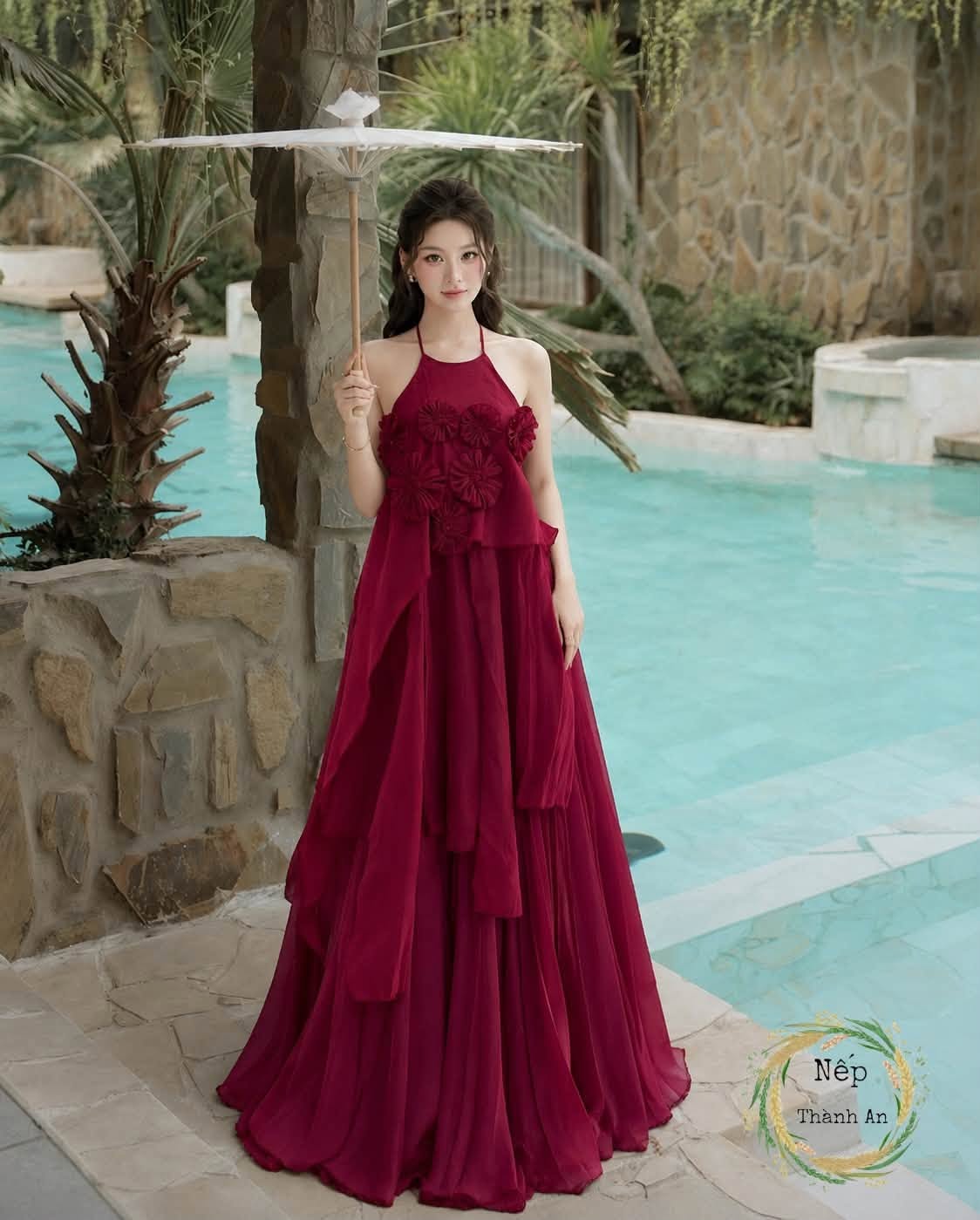 set yếm đỏ hoa ngực CS1
